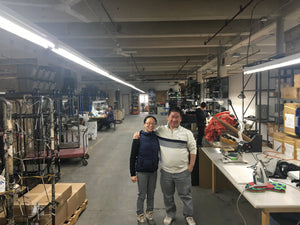 Joanne and her Uncle Chung at their Brooklyn facility 