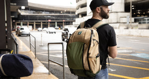 Joob backpack olive green at airport
